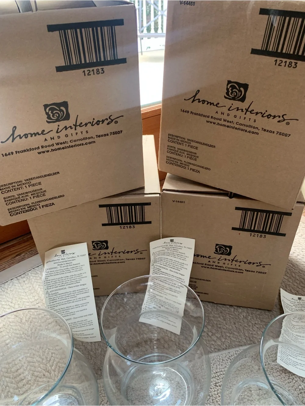 Home Interiors Clear Glass Decorative Vases - Set of 4